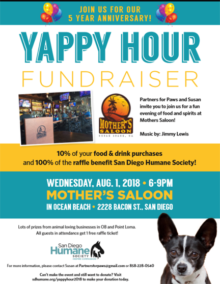 Ocean Beach Yappy Hour Fundraiser