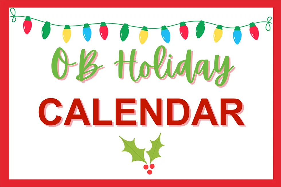 Ocean Beach Holiday Calendar