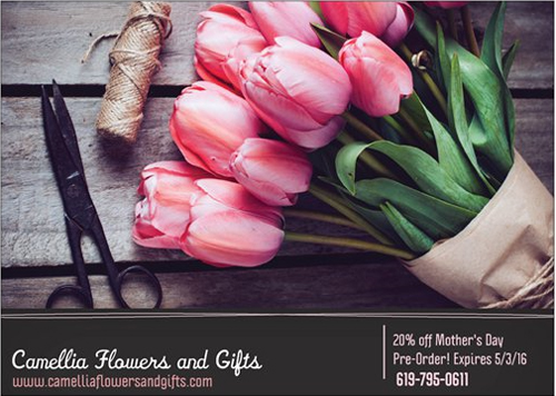 Mother's Day Pre-Orders 20% Off at Camellia Flowers