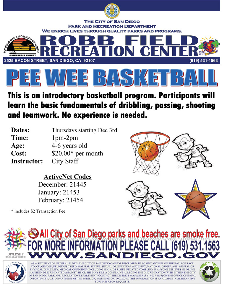 Pee Wee Basketball at Robb Field Recreation Center