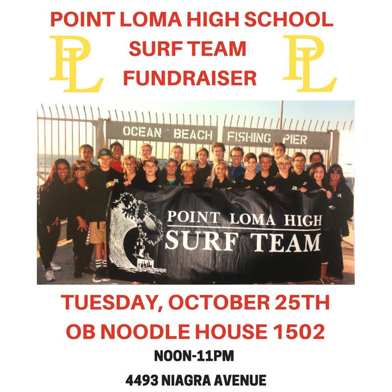 Fundraiser at OB Noodle House Bar 1502 for PLHS Surf Team