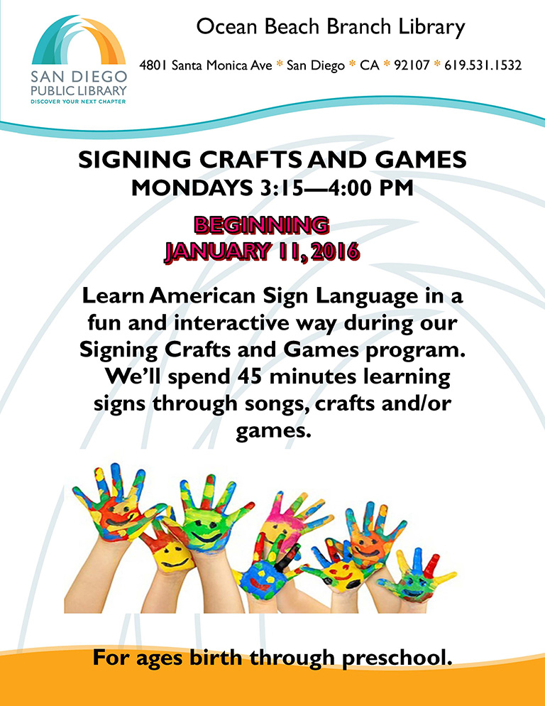 Signing/Craft Classes at OB Library