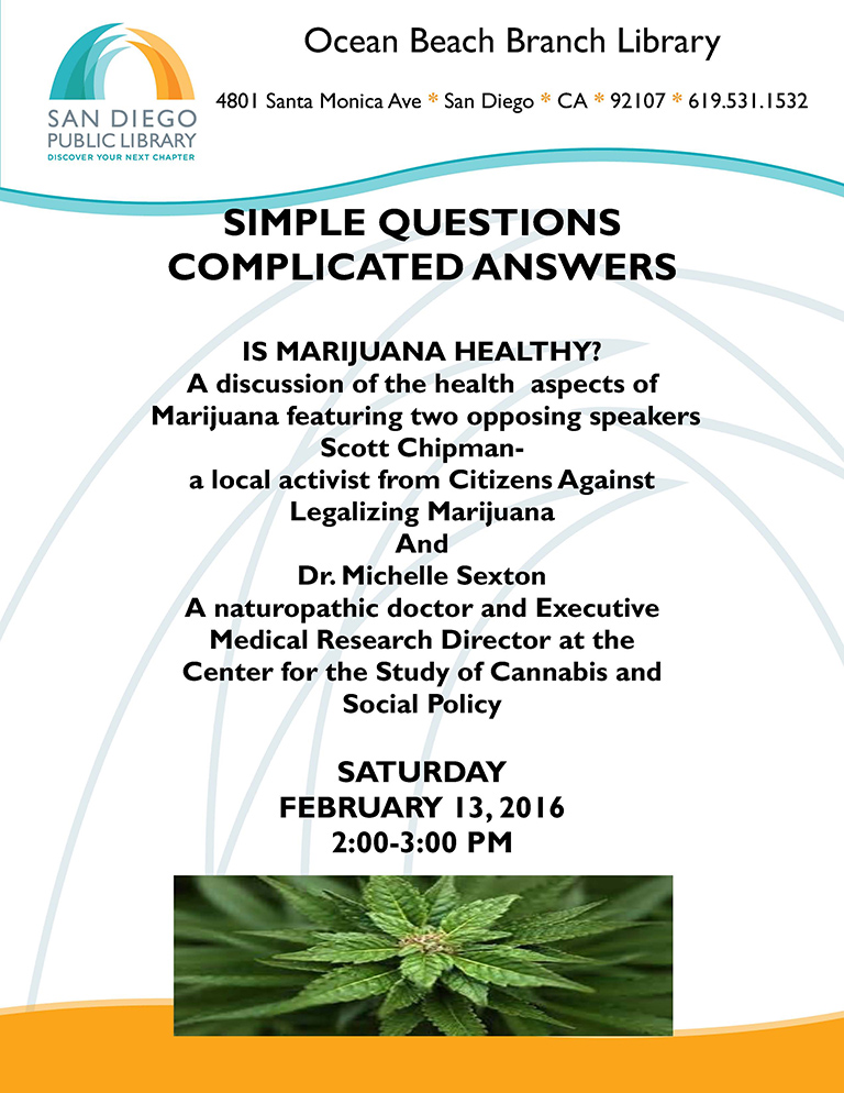 Hot Topic Debate: Is Marijuana Healthy? at OB Library