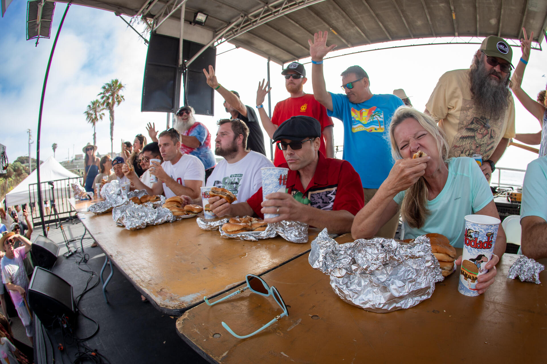 Photo of: 2024 Ocean Beach Street Fair & Chili Cook-Off - Hodad's Burger Eating Contest