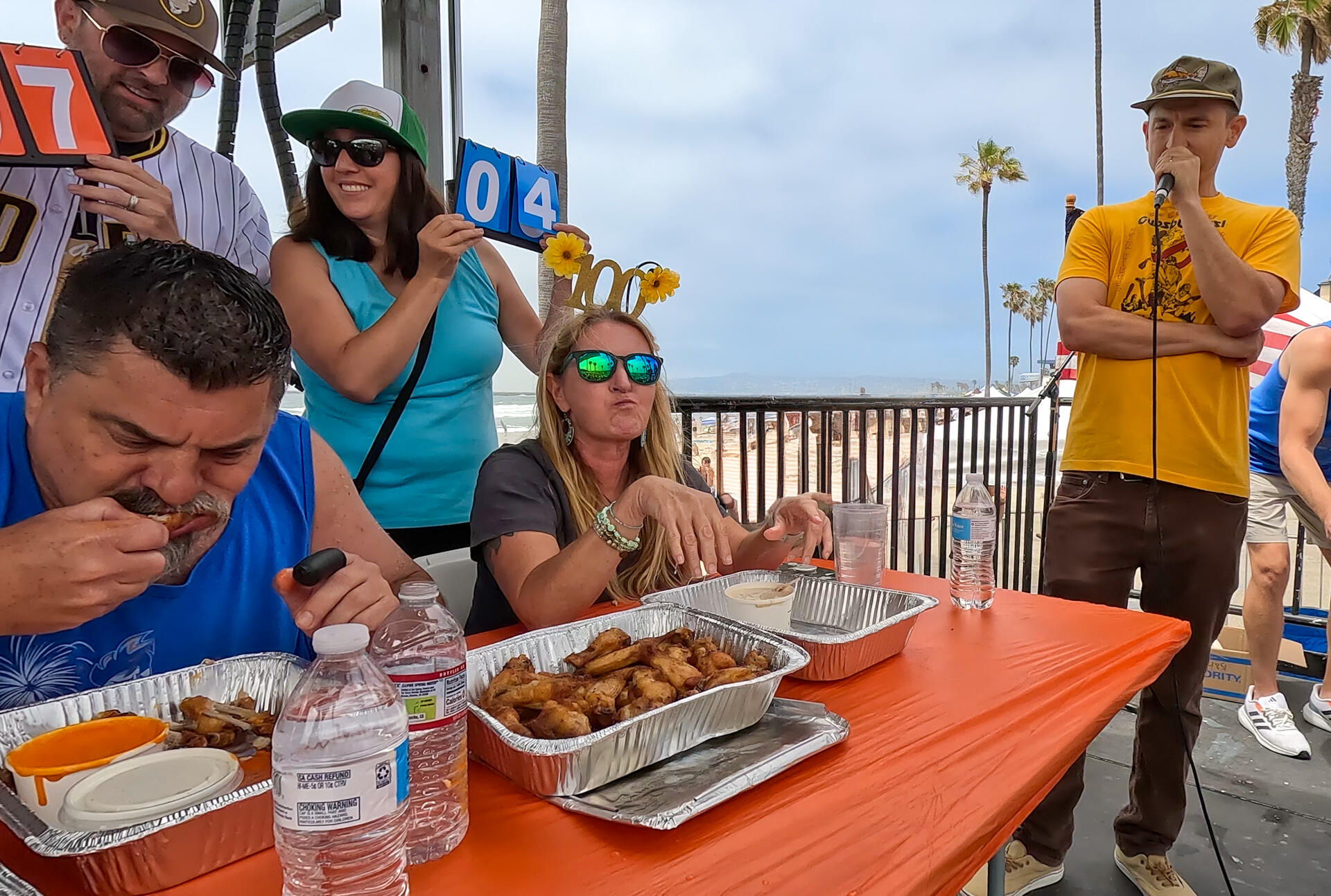 Photo of: 2024 Ocean Beach Street Fair and Chili Cook-Off - Dirty Birds Wing Eating Contest