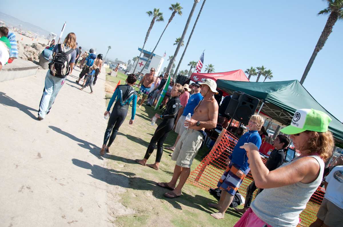 Surfer at Ocean Beach Grom Fest in San Diego California