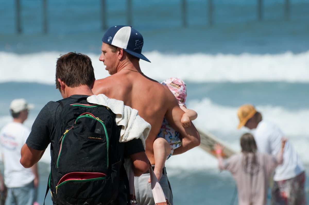 Surfer at Ocean Beach Grom Fest in San Diego California