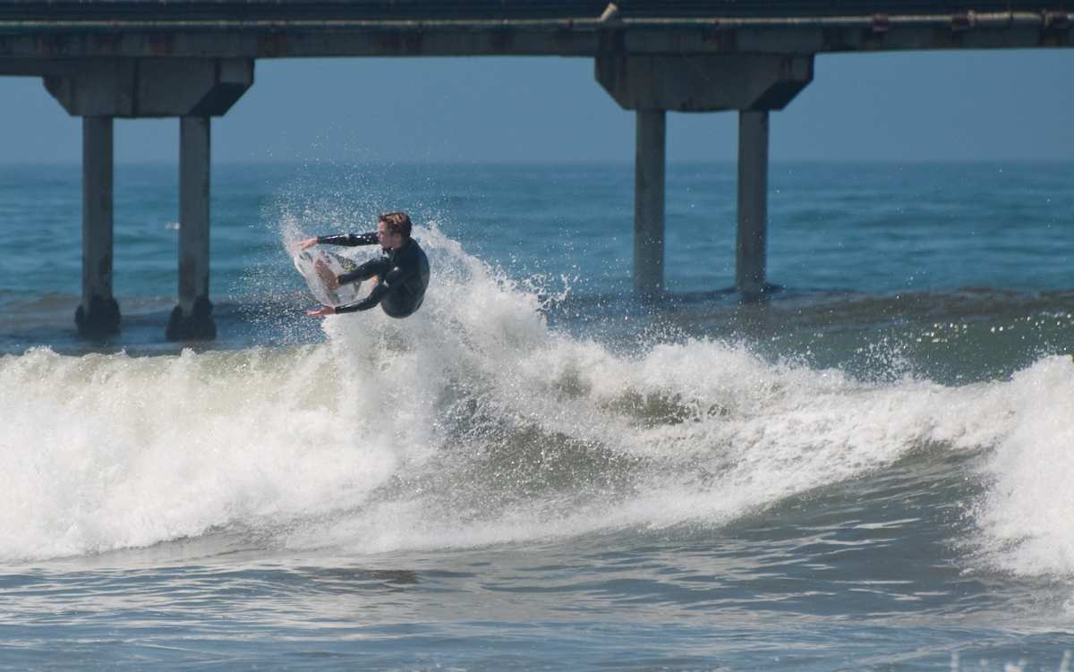 Surfer at Ocean Beach Grom Fest in San Diego California