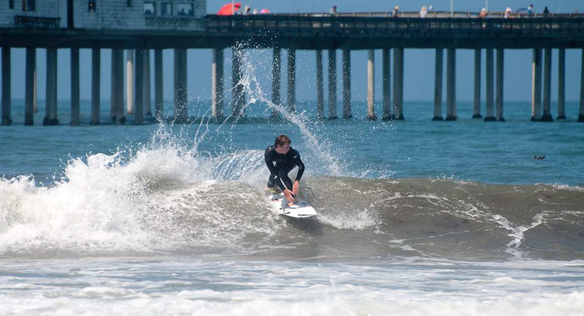 Surfer at Ocean Beach Grom Fest in San Diego California