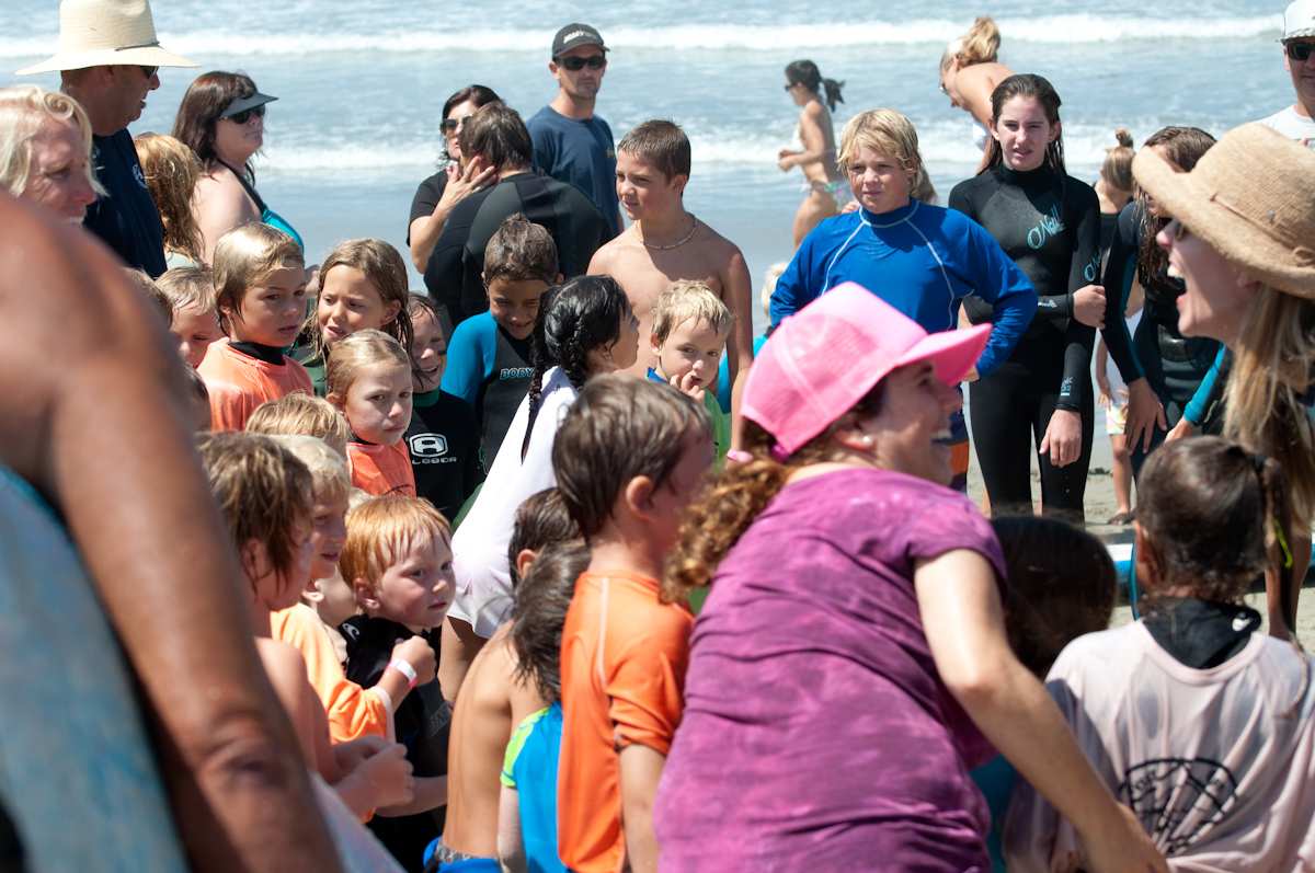 Surfer at Ocean Beach Grom Fest in San Diego California