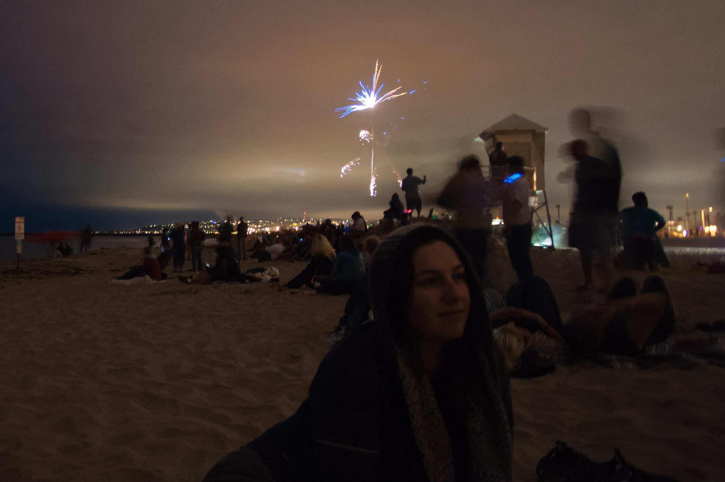 Fireworks off the Ocean Beach Pier