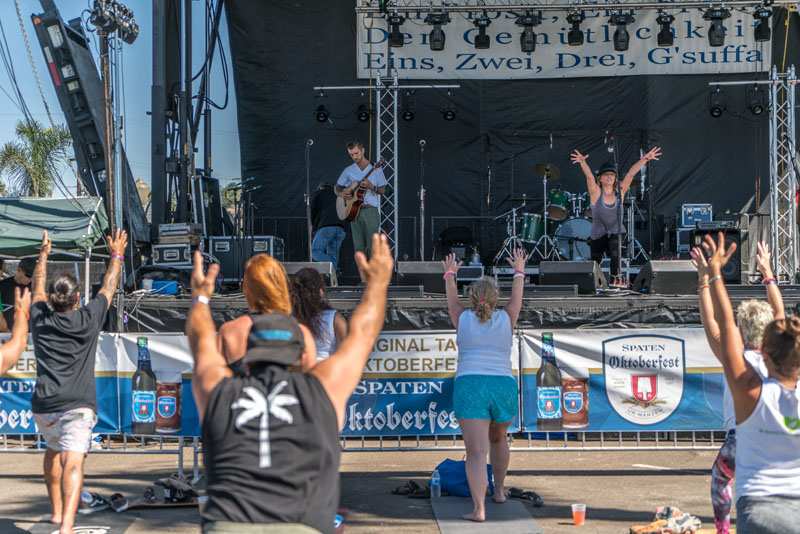 Oktoberfest Oktoberstretch and Hoola-hoop plus yoga in Ocean Beach San Diego