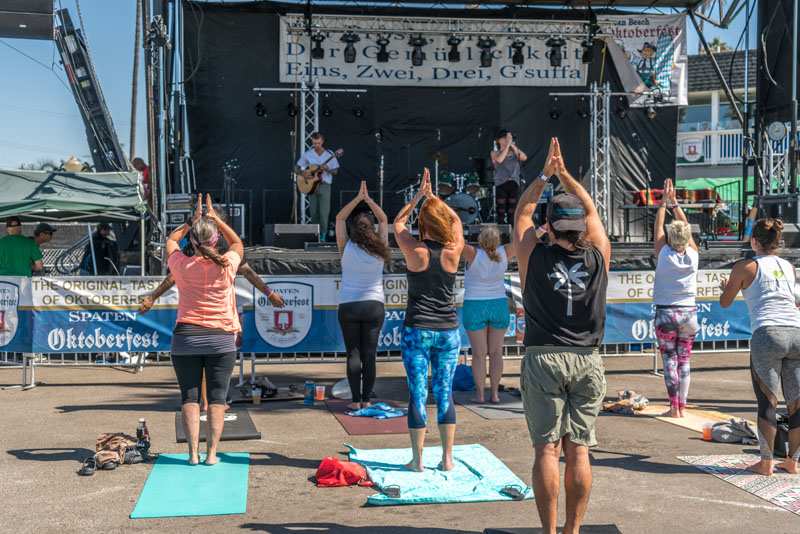 Oktoberfest Oktoberstretch and Hoola-hoop plus yoga in Ocean Beach San Diego