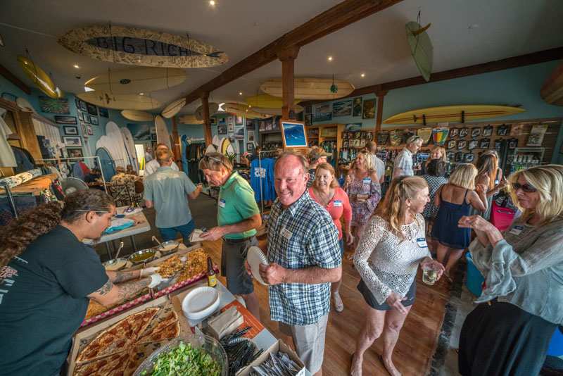 Photo of: OBMA Member Event: October 2017 Sundowner at Bird's Surf Shed with Catrina Russell and Surf Rider Pizza Co