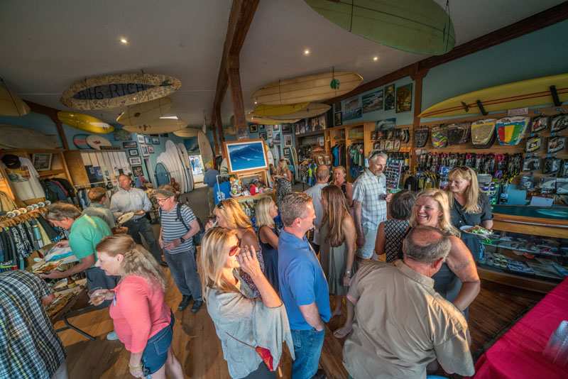 Photo of: OBMA Member Event: October 2017 Sundowner at Bird's Surf Shed with Catrina Russell and Surf Rider Pizza Co