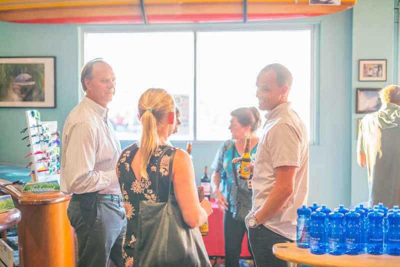 Photo of: OBMA Member Event: October 2017 Sundowner at Bird's Surf Shed with Catrina Russell and Surf Rider Pizza Co