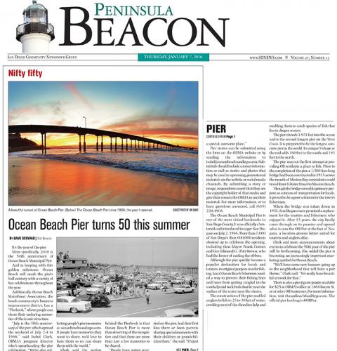 Photo of: Peninsula Beacon: Iconic Ocean Beach Pier turns 50 this summer press coverage