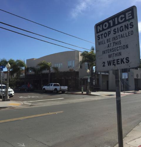 New 4-Way Stop Signs at Bacon & Niagara