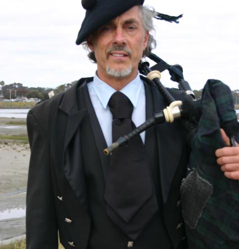 Robert Burns Piping on the USS Midway