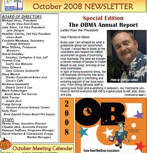 Ocean Beach MainStreet Association Newsletter October 2008
